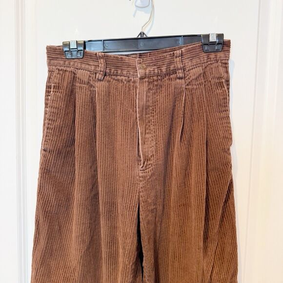 VTG Eddie Bauer Womens Wide Whale Corduroy Pants Sz 12 Pleated Baggy Classic 90s - Picture 3 of 9